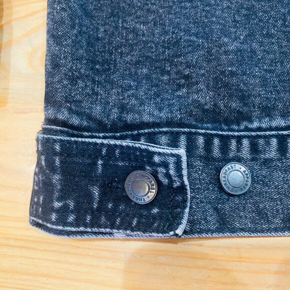 Washed Black Unisex Black Denim Jacket Never Worn Threadfast Apparel Size XL - Picture 7 of 11